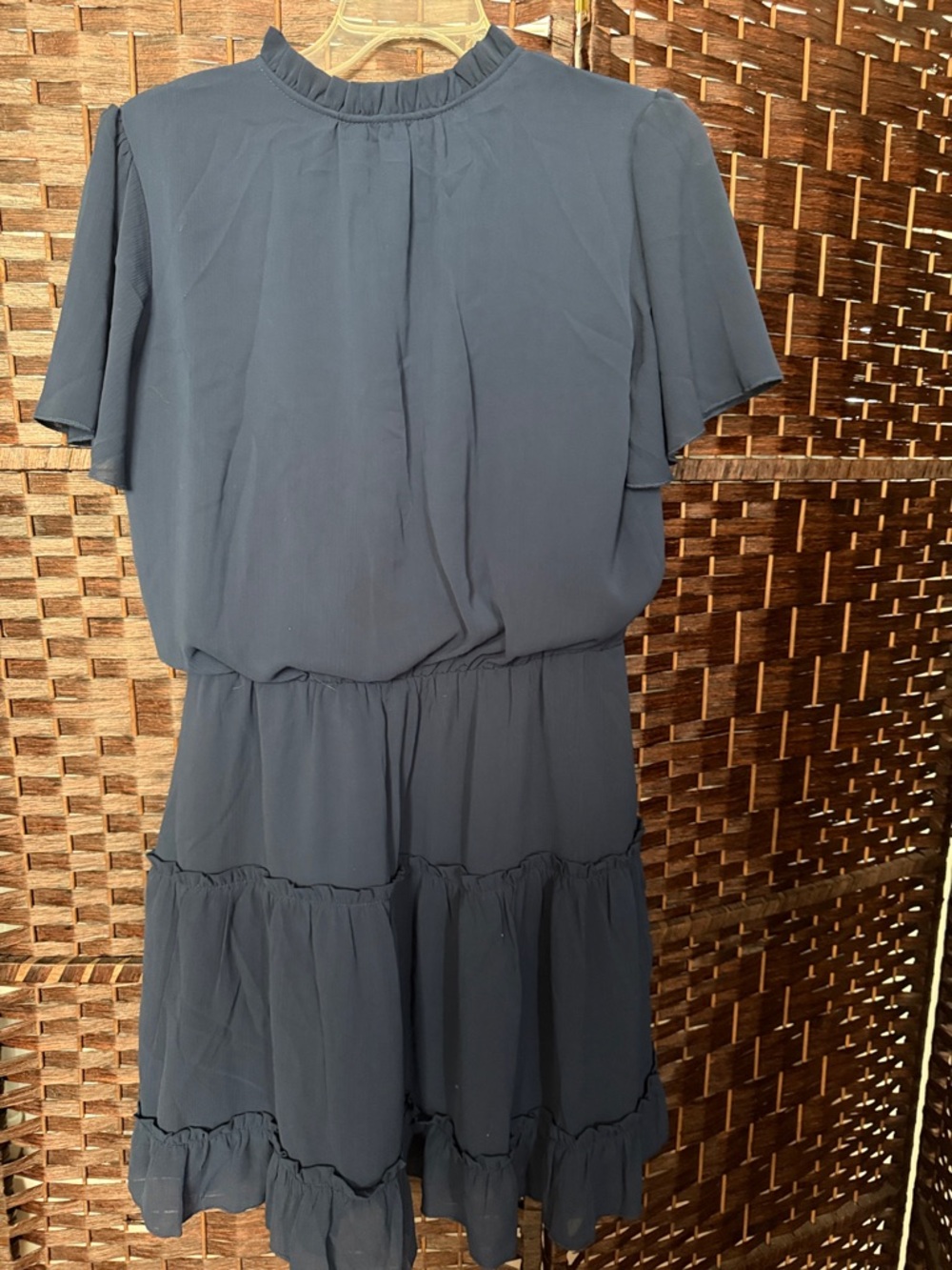 NWT Dokotoo Casual Navy Blue Tiered Mini Dress with Ruffle Hem medium summer - Picture 3 of 4